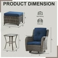 thumbnail image 2 of MeetLeisure 5 Pieces Outdoor Furniture Patio Furniture Set with Two Swivel Rocking Chairs,Two Ottomans, One Side Table, Navy, 2 of 9
