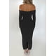 thumbnail image 2 of Vestido PRETTYGARDEN Maxi Bodycon con Hombros Descubiertos y Fruncido Negro M, 2 of 8
