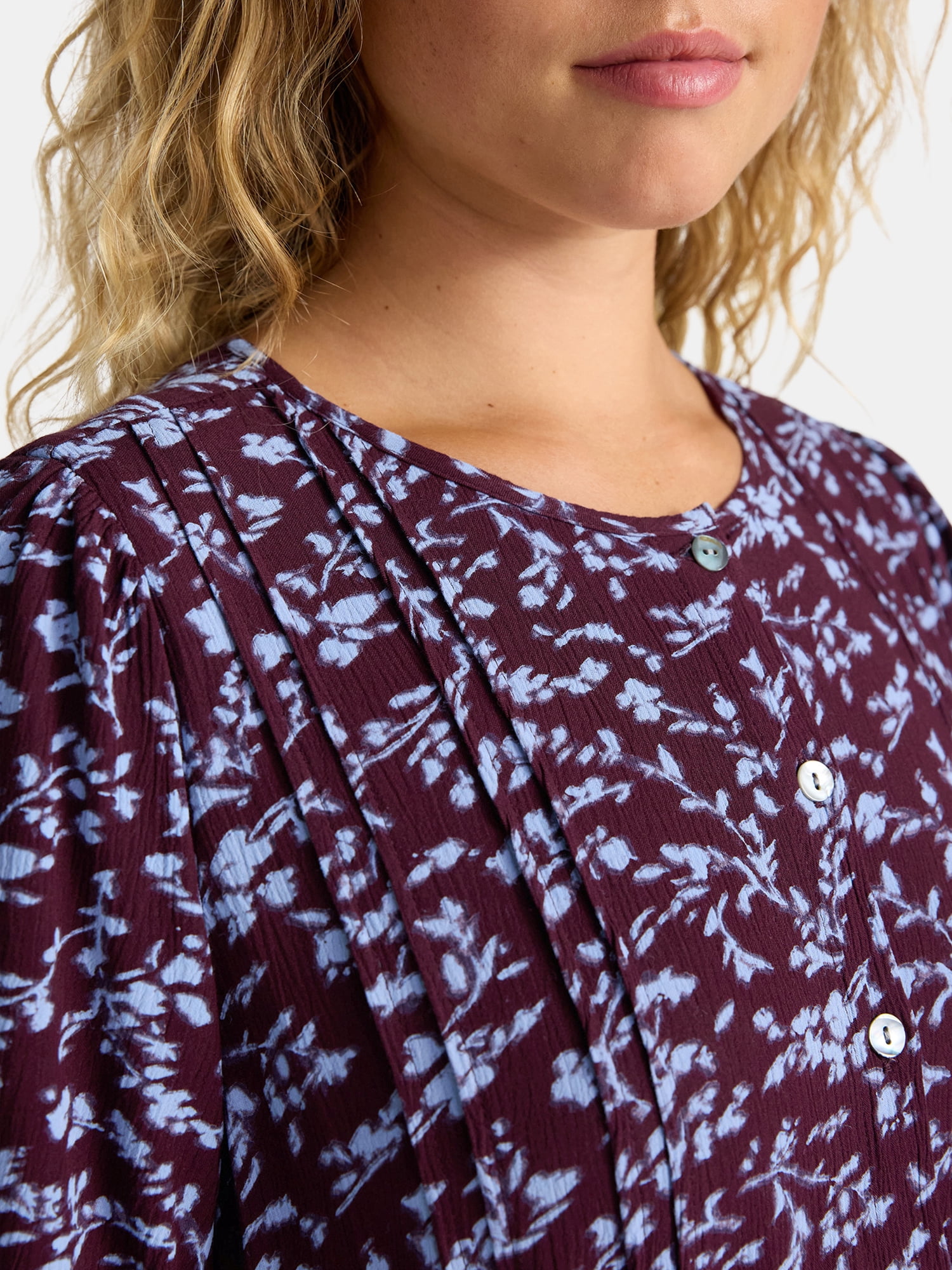 Time and Tru Women's Midi Shirtdress with Short Sleeves, Sizes XS-XXXL