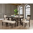 thumbnail image 6 of Home Square 6-Piece Set with Dining Table & 4 Dining Chairs & Dining Bench, 6 of 15