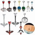 thumbnail image 2 of Racing Butterfly 1Pcs Bat Belly Button Piercing Jewelry Belly Ring Snake Piercing Navel Jewelry, 2 of 8