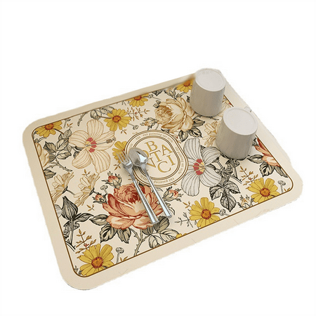 

Kitchen Countertop Technology Cloth Drain Mat Coffee Table Desktop Bowl Cup Drying Mat Diswashable Heat Insulation Mat Soft Absorbent Mat