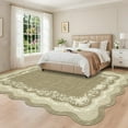 thumbnail image 3 of Garvee Scalloped Rugs 8'x10' Washable Area Rug, Soft Floral Bordered Carpet Non Slip Low Pile Indoor Floor Mats for Living Room Bedroom Playroom, Brown, 3 of 8