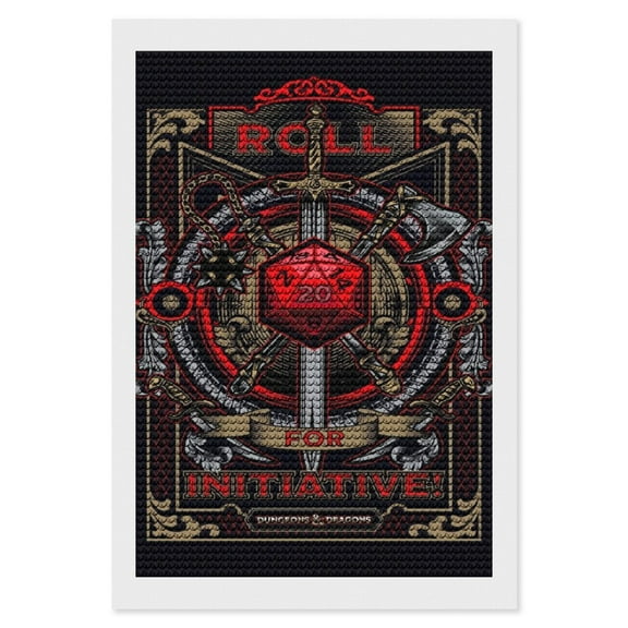 DND Dungeons And Dragons Diamond Art Kits for Adults Cartoon 5D DIY Diamond Art Kits Full Round Drill Crystal Arts and Crafts Anime Gem Art Painting Kit for Home Wall Decor 8"×12"