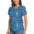 thumbnail image 2 of Vsdgher Cartoon Animals 1 Women Shirts V Neck Short Sleeve Tops T-Shirt Basic Tees, S to 3XLLarge, 2 of 5