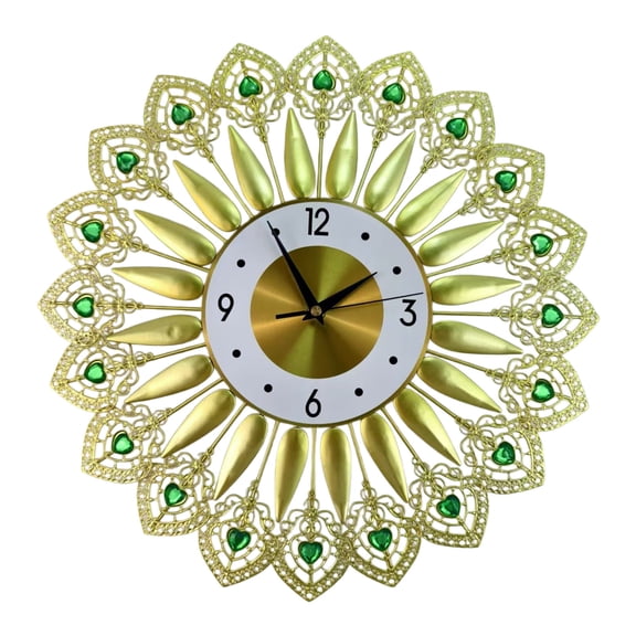 Large Modern Wall Clocks for Living Room Decors Silents Operated None Ticking Clock Leaves Crystal Wall Watch