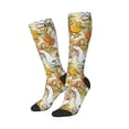 thumbnail image 2 of Daiia Sports Socks Ducks and Flowers Printed Novelty Crew Socks for Men Women Knee High Socks Cotton Socks Soft & Breathable Support Unisex Socks, 2 of 9