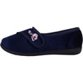 thumbnail image 5 of ABSOLUTE FOOTWEAR Womens Velour Style Slippers/Indoor Shoes with Ripper Fastening - Navy - US 9, 5 of 7