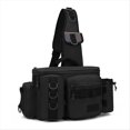 thumbnail image 1 of Mochila para Aparejos de Pesca Caja de Señuelos Bolsa de Almacenamiento de Equipo Riñonera Mochila para Pesca con Mosca con Soporte para Caña Bolso Bandolera-A, 1 of 5