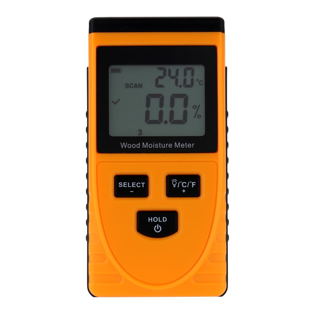 Professional Digital Wood Moisture Meter Temperature Humidity Tester