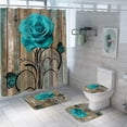 thumbnail image 1 of [Left wind] 4pcs Shower Curtain Sets,Modern Bathroom Sets with Waterproof Shower Curtains, Toilet Lid Cover,Non-Slip Rug and Bath Mat, Bathroom Decor Luxury Shower Curtain with 12 Hooks,72 x 72 Inch, 1 of 6