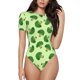 thumbnail image 1 of Balery Broccoli Vegetables Body de cuello redondo de manga corta para mujer Tops de manga corta Tops básicos-Medium, 1 of 7