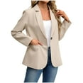 thumbnail image 5 of qucoqpe Blazers for Women Casual Open Front Long Sleeve Button Work Business Suit Coat Womens Lightweight Office Suit Jackets Blazer, 5 of 7
