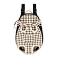 thumbnail image 2 of Pet Backpack Carrier, Cat Carrier Backpack, Small Pet Carrier, Pet Travel Carrier, Pet Carrier for Dogs, Outdoor Walking and Hiking Checkered Canvas Brown, 1 Pack, 2 of 3