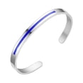 thumbnail image 1 of LSLJS Bracelet en Acier Titane à Bouche Vivante en Forme de C Barres Rouges et Bleues Bracelet de Couple en Acier Inoxydable, Cadeaux pour Maman Épouse Blonde pour Anniversaire Fête des Mères Saint-Valentin Noël Anniversaire Cadeaux, 1 of 1