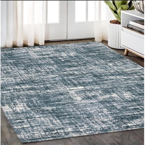 HomeRoots 575071 5 x 8 ft. Geometric Rectangle Area Rug, Gray & Ivory