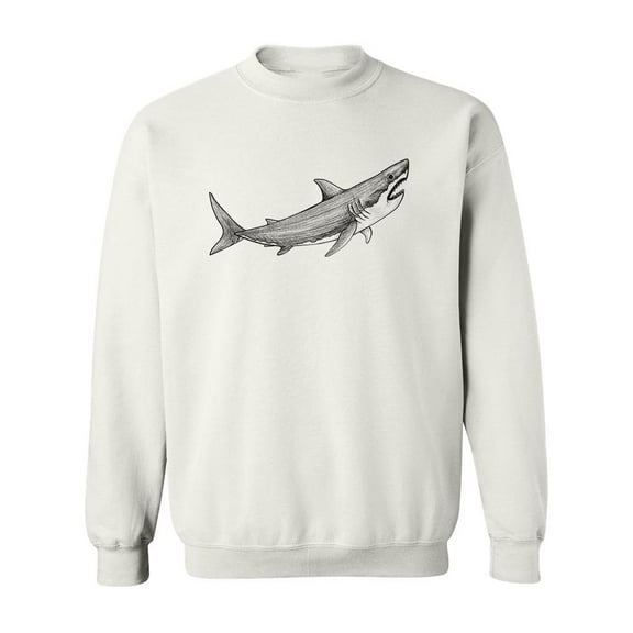 Shark Pencil Drawing Sweatshirt Men -Image by Shutterstock, Male 5X-Large