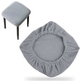 thumbnail image 2 of Shiogb Vanity Stool Covers Square Dining Chair Seat Covers For Wedding Party Bar Hotel Stretch Stool Cover with Non Slip Design, High Elastic Stool Cover Gray a 5.9X5.9X1.2 Inches, Stool Cover*1Pc, 2 of 4