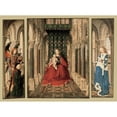 thumbnail image 2 of Jan van Eyck 24x19 Gold Ornate Framed and Double Matted Museum Art Print Titled - Triptych of Mary and Child, St. Michael, and the Catherine (1437), 2 of 4