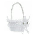 thumbnail image 4 of Wedding Flower Girls Basket Bowknot Satin Flower Baskets with Handle for Wedding Party, 4 of 5