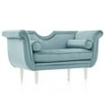 thumbnail image 3 of Christopher Knight Home 53" Luxury Velvet Upholstered Bench with Nailhead Trim and Curved Arms, 2 Pillows, Light Blue, 3 of 10