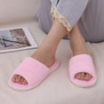 thumbnail image 7 of Litfun Open Toe Slippers for Women Comfort Terry Cloth House Slippers Memory Foam Slide Slippers, Pink, 7 of 7