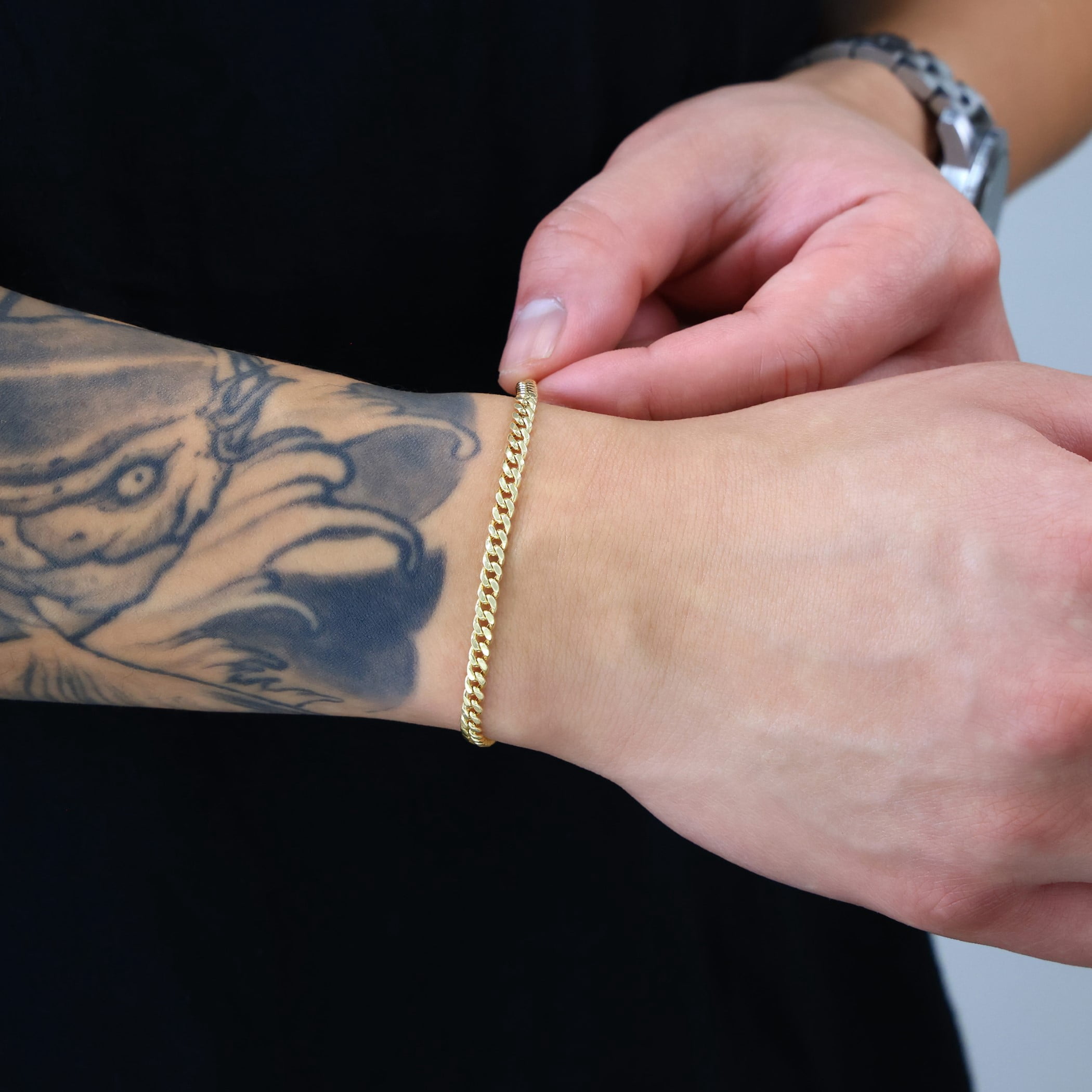 Nuragold 10k Real Yellow Gold Miami Cuban Link 4mm Chain Bracelet (7"-9") Italian Jewelry for Men & Women