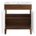 thumbnail image 4 of Modway Render 30" Particleboard Bathroom Vanity Cabinet in White/Walnut, 4 of 4