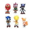6 Pcs Sonic Hedgehog figures Characters set of 6 Action Figure Toys Premium Sonic Cake Toppers Sonic cake decorations and Party Favors for sonic party supplier birthday