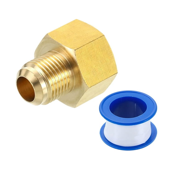 Brass Pipe Fitting, 3/8 SAE Male x 1/2 SAE Female Pipe Adapter