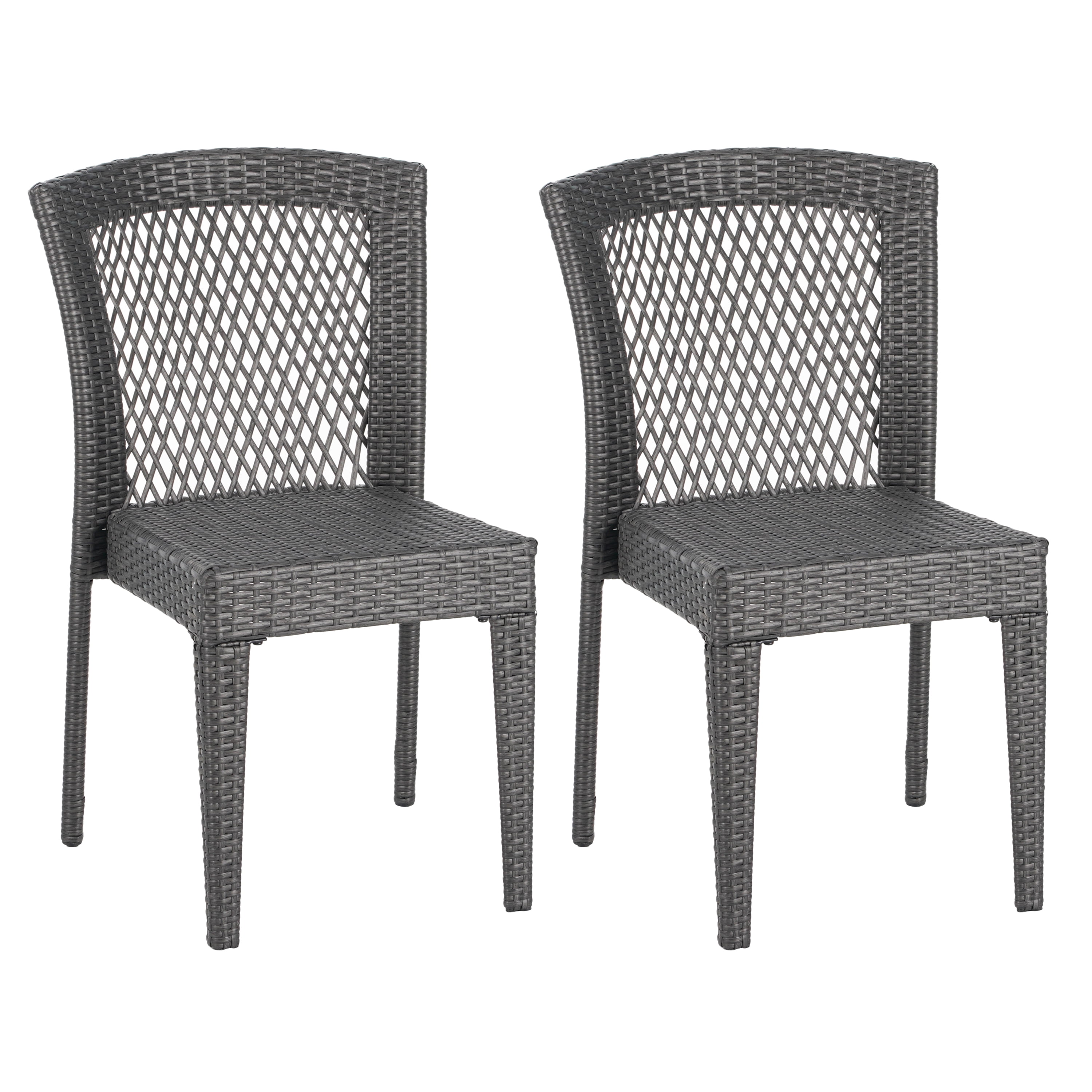 Euroco Euroco FARLEY STACKING SIDECHAIR,Set of 2,KD,GREY