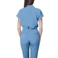 thumbnail image 3 of Scrubs Sets for Women 2 Pieces Yoga Medical Stretch Wide Leg Jogger Fitted Scrubs for Women Set Light Blue 2XL, 3 of 3