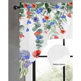 thumbnail image 2 of 4th of July Swag Valances for Windows, Small Curtains Drapes, Watercolor Red Blue Floral Eucalyptus Leaves Kitchen Window Curtains Over Sink Window Treatment Valance for Bedroom/Bathroom 56"x36", 2 of 5