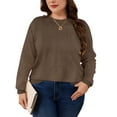 thumbnail image 2 of Drvitor Plus Size Sweaters for Women Crew Neck Basic Solid Color Lightweight Fall Sweater Pullover Tops, Sizes XL-5XL, 2 of 7