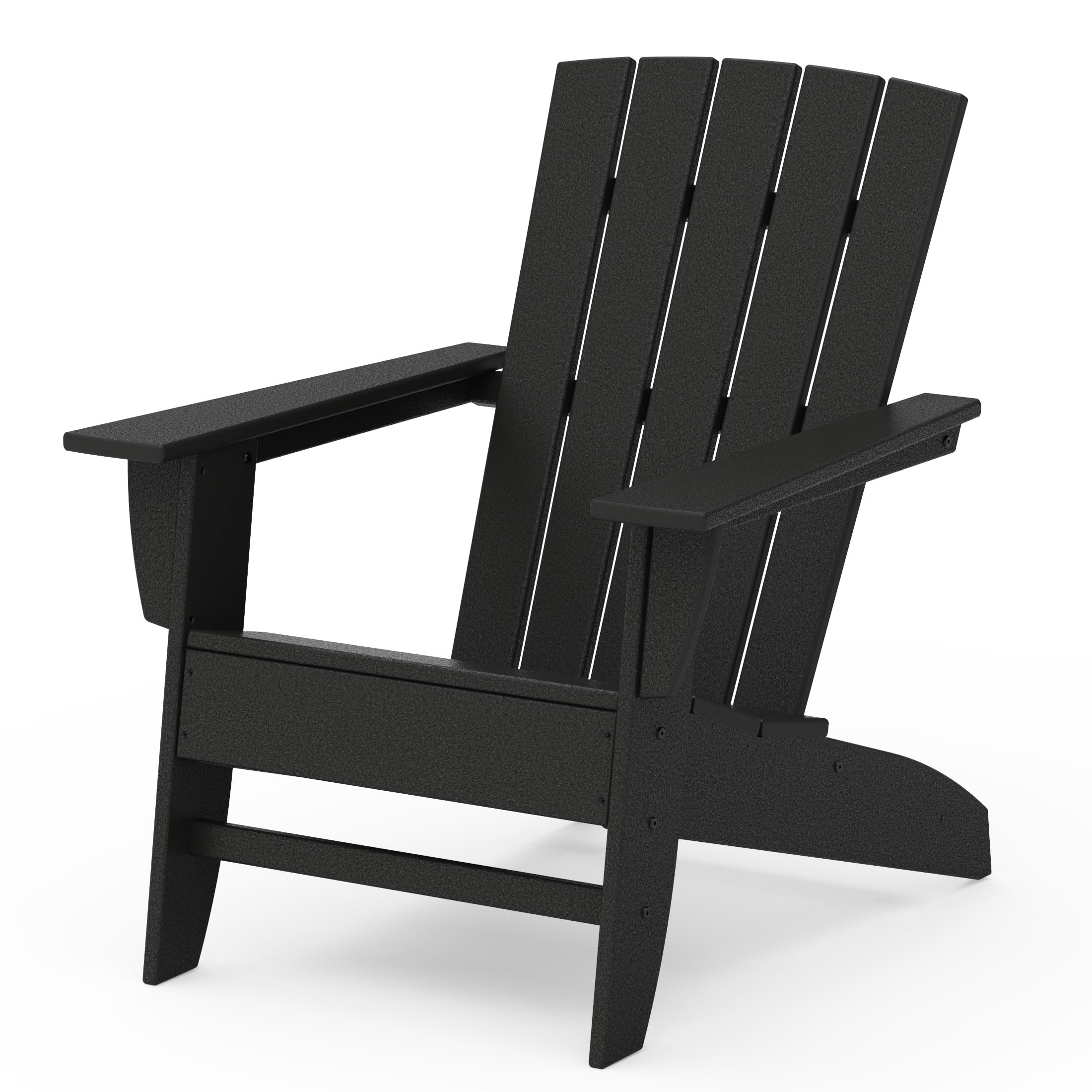 Better Homes & Gardens by POLYWOOD Southlake Outdoor Modern Adirondack Chair, All-Weather HDPE, Patio Seat, Black