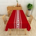 thumbnail image 3 of Nanqianyi Christmas Red Rectangular Tablecloth 60 x 120 inch, White Reindeer Snowflakes Pattern Printed for Holiday Family Gatherings, 3 of 6
