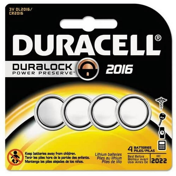 Duracell - Button Cell Lithium Battery #2016, 4/Pk DL2016B4PK (DMi PK