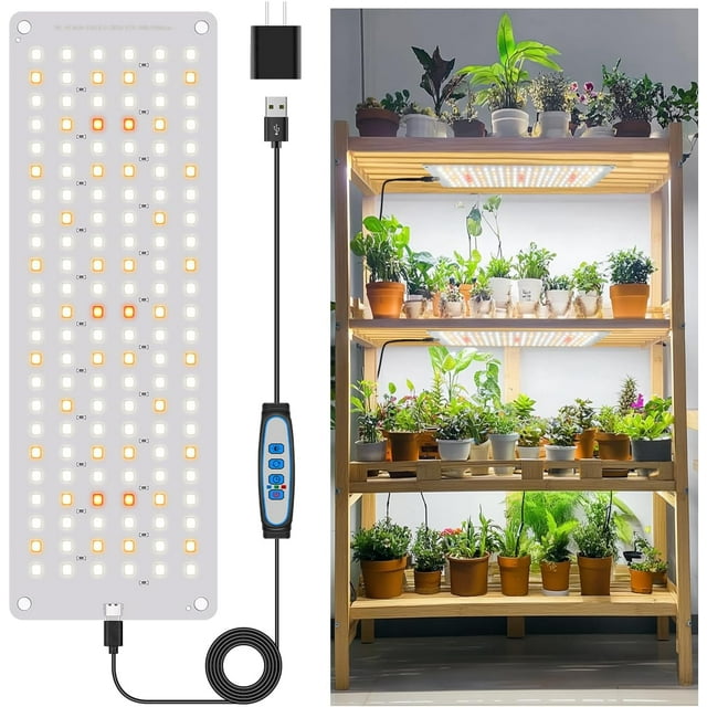 Grow Lights for Indoor Plants LED Full Spectrum Plant Light for Indoor Growing Seed Starting Slim Grow Lamp with UL Adapter Timer Light Modes Dimmable
