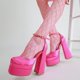 thumbnail image 1 of Nueva marca de sandalias de mujer, zapatos de verano, zapatos sexis de tacón alto grueso con plataforma, vestido negro, rojo y amarillo, zapatos de fiesta para boda, zapatos de tacón para mujer Deng Xun unisex, 1 of 2