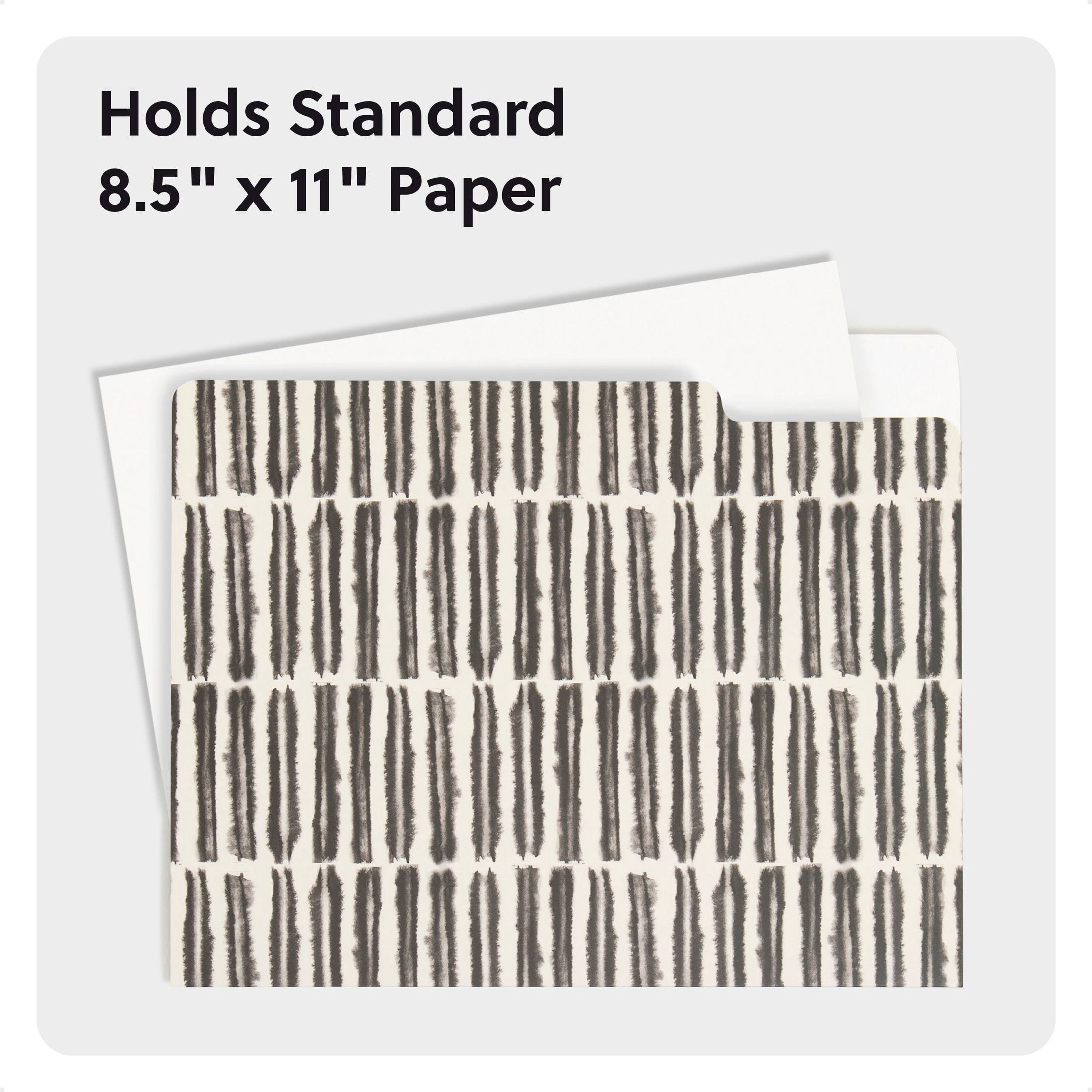 U Brands Fashion File Folders, Set of 12, Refined Roots, 1/3-Cut Tabs, Letter Size