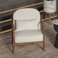 thumbnail image 2 of Inspire MidCentury Modern Boucle Fabric Accent Chair Fabric White Walnut, 2 of 6