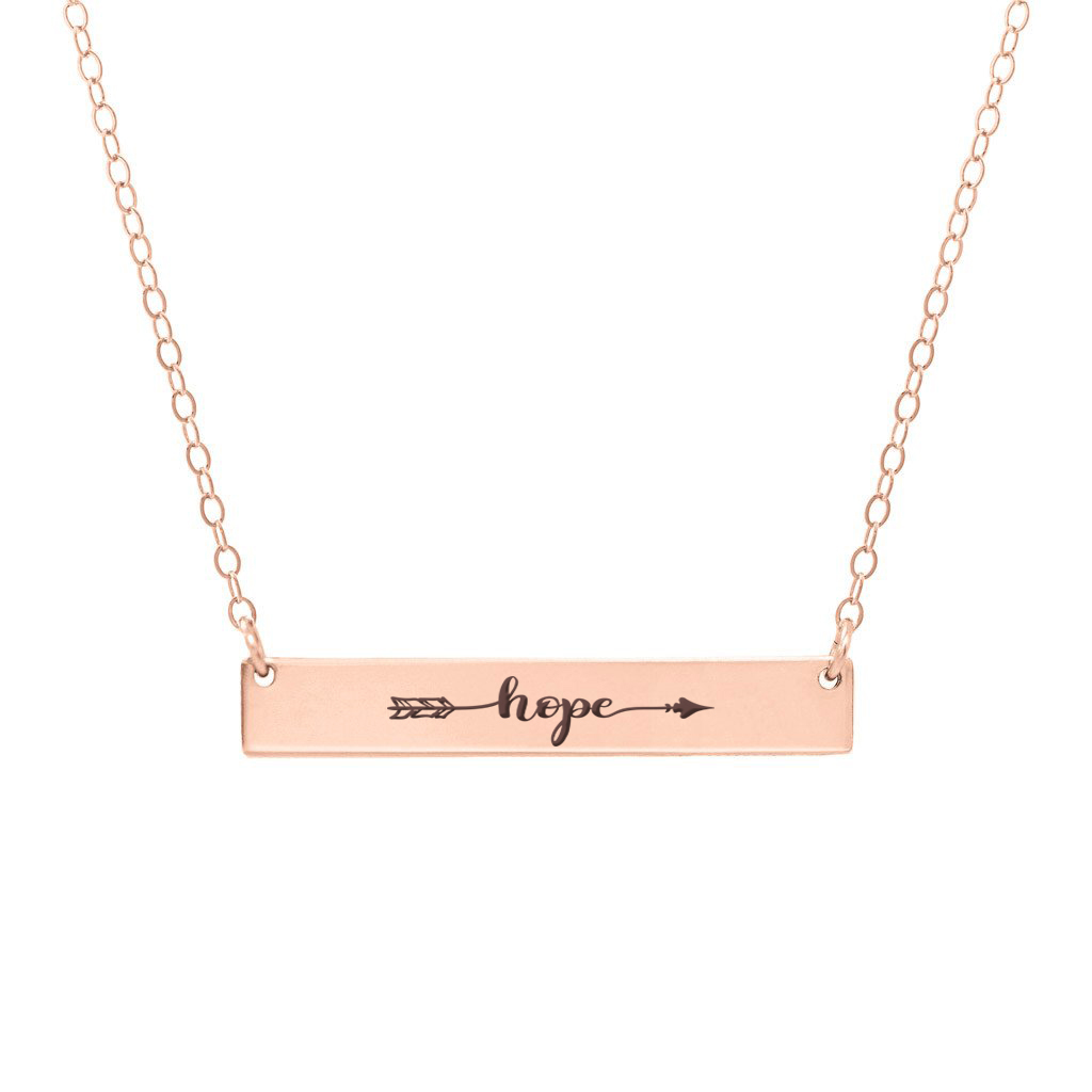 Long Necklace Stainless Steel Jewellery Bar Pendant Necklace in Rose Gold