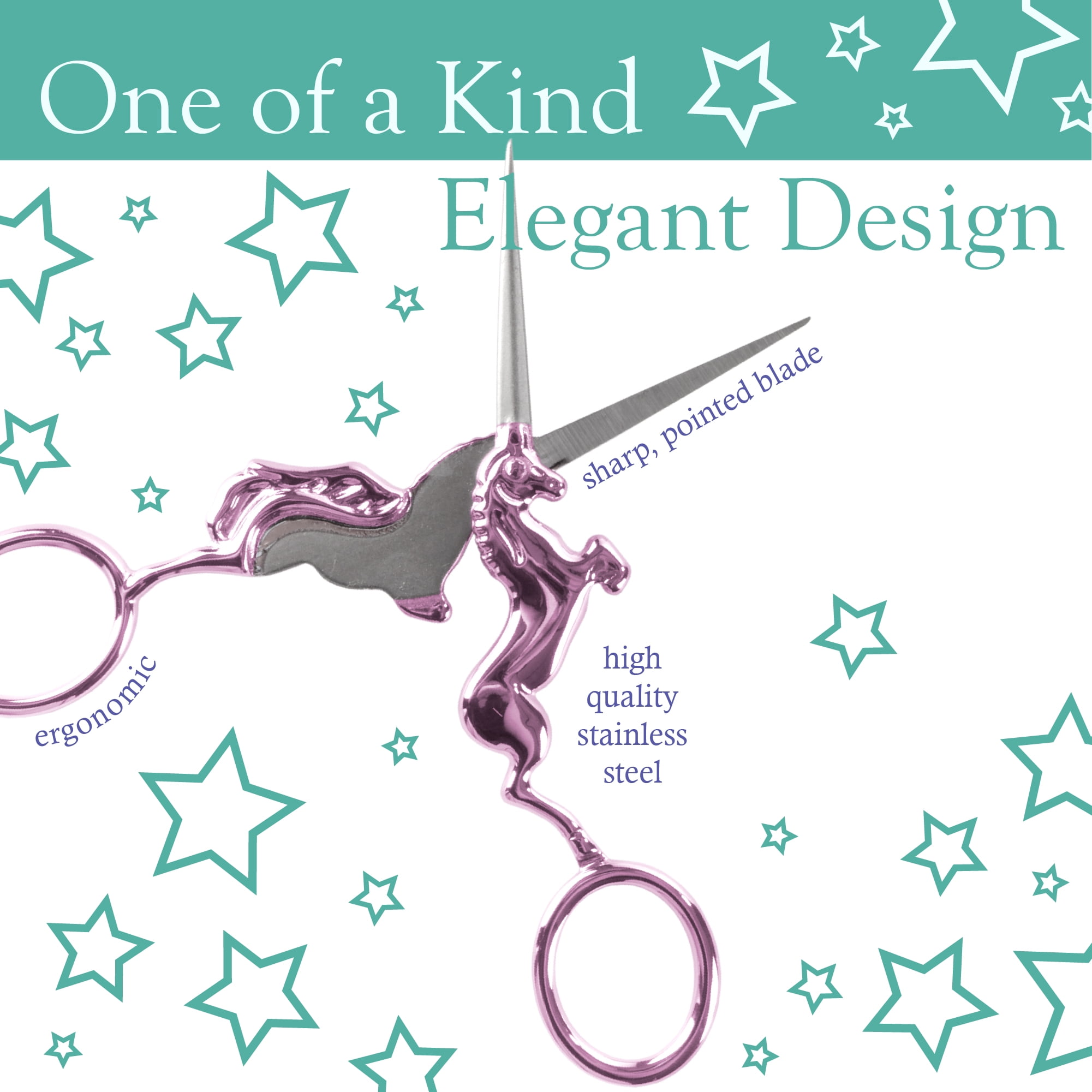 unicorn クリストフ 20ｇスティール Unicorn Embroidery Craft Stainless Steel Scissors - Purple
