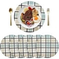 thumbnail image 2 of Coolnut Low-Key Color Square Grid Round Placemat Set of 4, Non-Slip Heat Resistant & Waterproof Plate Pads for Dinner Table Table Placemats, 15.4 in Home Decor, 2 of 6