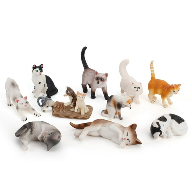 Cat Figurines Toy Playset Resin Crafts Kitten for Home Desk Christmas  Friends