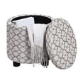thumbnail image 3 of Designs4Comfort Pouf de Rangement d'Appoint avec Couvercle à Plateau Réversible en Tissu Gris, 3 of 7