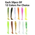 thumbnail image 2 of BE-TOOL 50Pcs Soft Plastic Lures Fishing Soft Baits Soft Bait T-Tail Soft Worms Fishing Bait Fishing Lures Fish Tackle Accessory (Gold), 2 of 8