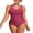 Red, variant on Charmo Double Straps One Piece Monikini Swimwear for Womens Ruched Tummy Control Swimsuit
