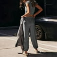 thumbnail image 5 of Women's Casual Tracksuit Set Cropped Top Sweatpants Outfit Comfortable Wear Stylish Two Piece Suit, 5 of 8