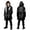 1-Black1298, variant on Halloween Split‑Tone Howling Wolf Print Coat for Toddler Boys Open‑Front Hooded Casual Kid Jackets